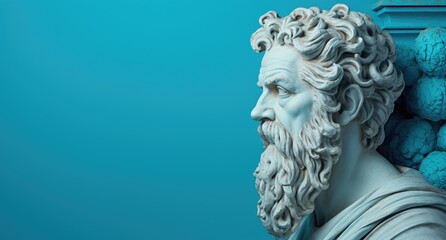 Majestic ancient greek statue profile