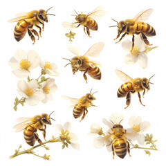 A Vibrant Display of Bees in Motion - Perfect for Your Marketing Campaigns and Creative Projects