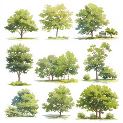 Uncover the beauty and diversity of nature with our detailed illustration of various tree types. Perfect for enhancing your project's visual appeal.