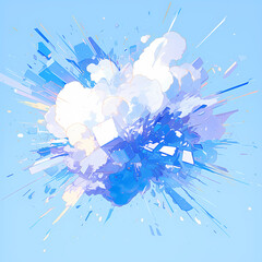 A vibrant and dynamic burst of sky blue powder in motion. Perfect for energy-related visuals, sports marketing, or anything needing a splash of color.