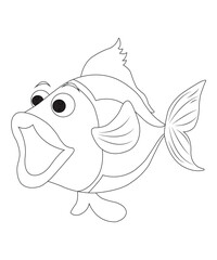 Fototapeta premium Fish coloring page for kids and adults