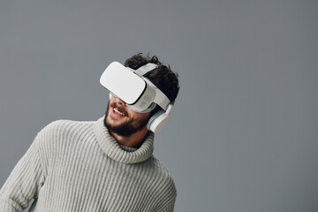 Digital man glasses technology vr reality virtual