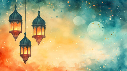 Beautiful banner with lanterns. Fabulous inspiration card for a holiday festival
