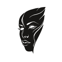 Black and white portrait of face