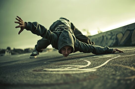Street breakdance dynamic pose