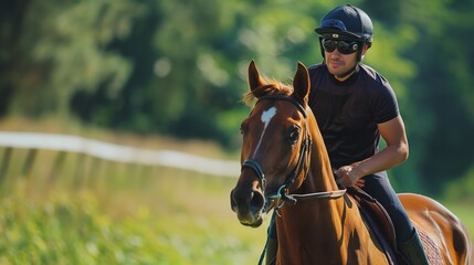 Obraz premium Jockey riding a horse
