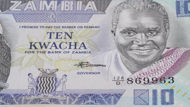 10 Zambia kwacha national currency legal tender banknote bill central bank 1