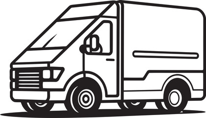 Modern Delivery Van Vector Art for Rapid Distribution Dynamic Delivery Van Vector Illustration for Swift Dispatch