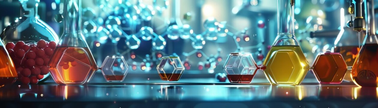 Illustrate a laboratory experiment where fullerenes are being synthesized, focusing on the chemical apparatus and reactions involved