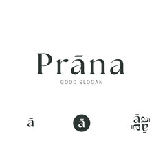 Prana vextor Logo Design for the Yoga Industry. Symbols and pattern. 