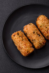 Delicious hearty vegetarian or vegan dish in the form of cutlets or patties