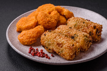 Delicious hearty vegetarian or vegan dish in the form of cutlets or patties