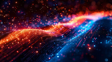 Fototapeta premium Fiber optic technology abstract background