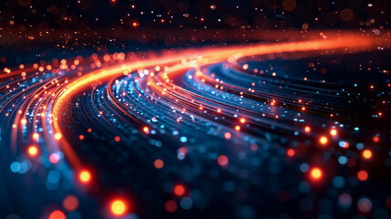 Fiber optic technology abstract background