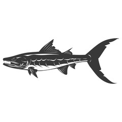 Fototapeta premium Silhouette Barracuda animal black color only