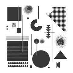 Obraz premium Abstract geometric shapes using Bauhaus memphis design