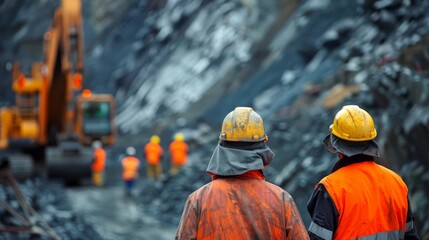 Coal Mine Workers Observing Operations - Ensuring Safety