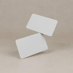 blank rounded corner business card mockup for display logo and business design presentation,...