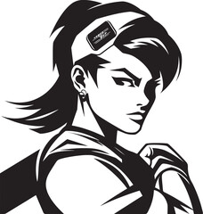 Queen of the Ring Illustrated Female Boxer Power Punch Princess Vector Art of a Female Boxer