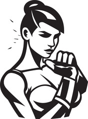 Femme Fury Vector Art of a Female Boxer Lady of the Ring Female Boxer Vector Graphic