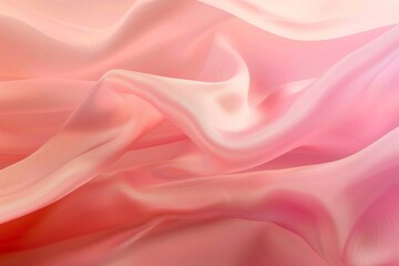Obraz premium Soft pink gradient background with flowing silk fabric