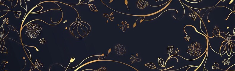 A beautiful flower nature pattern, leaves and nature, vanilla flowers. Painting, concept art, illustration, wallpaper. AI generated illustration