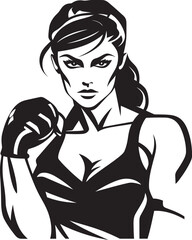 Femme Fury Illustrated Female Boxer Lady of the Ring Female Boxer Vector Art