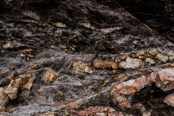 small sea stone pebble background. Multicolored abstract
