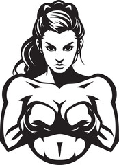Power Punch Princess Boxing Illustration Femme Fighter Female Boxer Vector Art