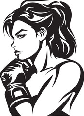 Femme Fatale Fists Illustrated Female Boxer Knockout Queen Female Boxer Vector Graphic