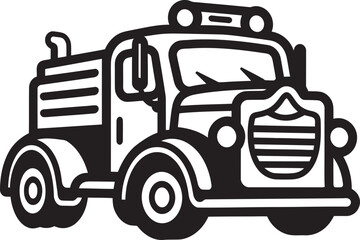 City Fire Truck Vector Graphic Fire Brigade Vector Illustration