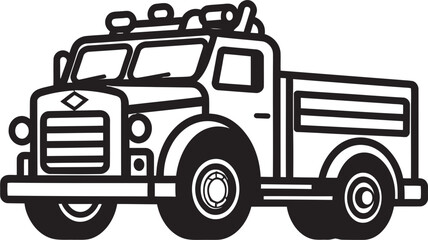 Fireman Equipment Vector Design Fire Truck Front View Vector Illustration