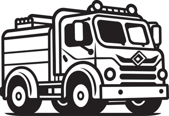Fire Truck Front View Vector Design Firefighter Training Vector Graphic