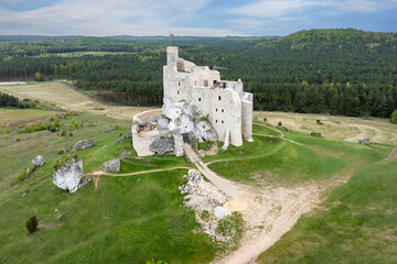 Ruins of medieval castle Mirow in Poland