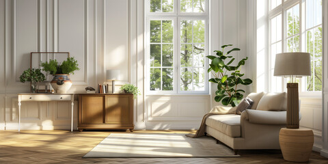 Interno. Camera di lusso un albergo o di una casa. Ampio spazio per la luce. Arredamento.