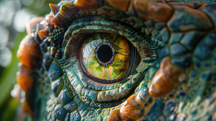 close-up of a dinosaur's eye