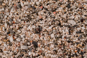 small sea stone pebble background. Multicolored abstract