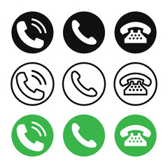 Phone icon set.Contact us symbol. Cell phone pictogram. Vector illustration