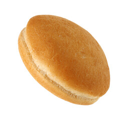 One fresh burger bun isolated on white