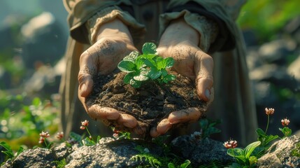 Person Holding a Plant