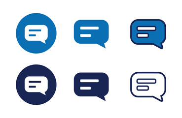 Chat icons collection in different style flat vector illustration set