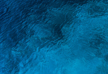 Background of blue sea water surface - obrazy, fototapety, plakaty