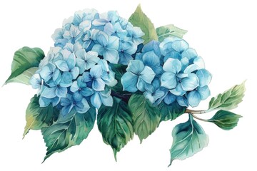 A beautiful painting of blue flowers. Perfect for art projects