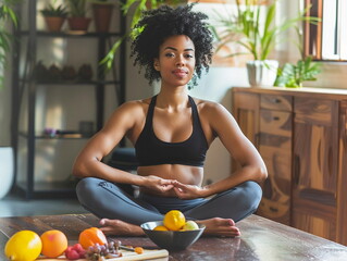 A young girl does yoga. Healthy lifestyle concept