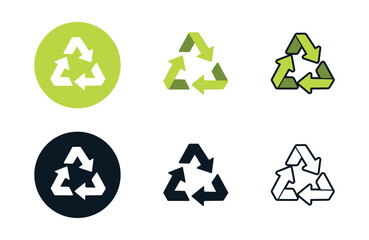 Obraz premium Recycle icons collection in different style flat vector illustration set