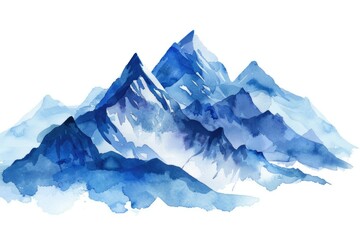Fototapeta premium Beautiful watercolor painting of a majestic mountain range. Perfect for nature lovers and travel enthusiasts