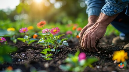 Fototapeta premium Pink Flower Standing Out in Field