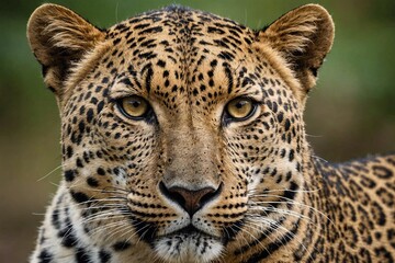 Obraz premium top close and full framed view of Leopard head , detailed and sharp textures, large depth of field