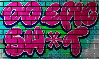4k Urban street art background. Seamless graffiti wall texture. 