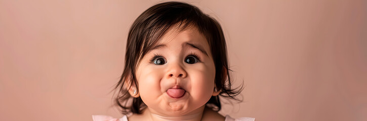 Little latina girl. Space for text.	
